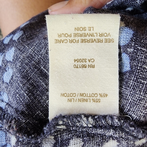 Free People Blue Linen Blend Pintuck Ruffle Button Front Spade Tank Top 0 - Picture 4 of 6